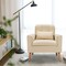Linen Fabric Single Sofa Armchair with Wide Seat and Comfortable Backrest
